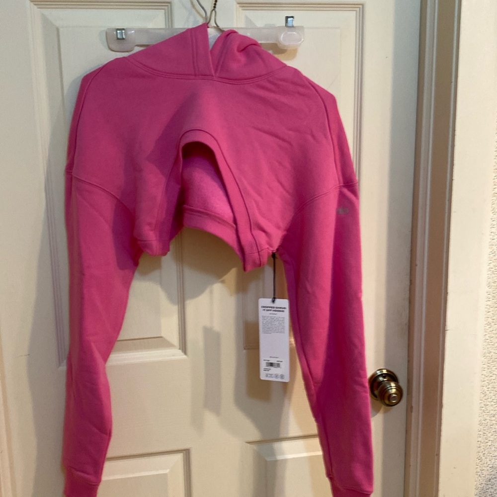 Alo xs cropped shrug it off hoodie nwt